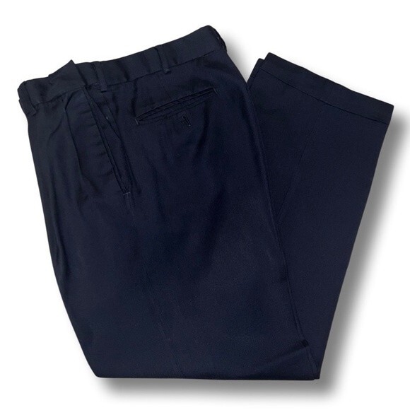 STAFFORD Men’s Black Flat Front Dress Pants 31x30 Business Casual - Picture 1 of 2